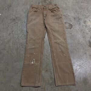 Y2K Faded Tan Carhartt Carpenter Paint Workwear Pants